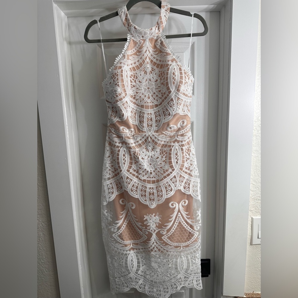 White bridal rehearsal dress.